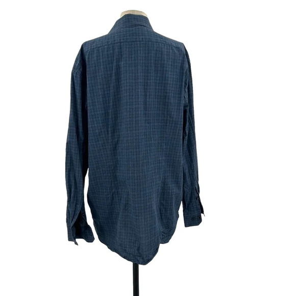 John Varvatos‎ Star USA Davidson Blue Plaid Long Sleeve Button Down Size Large - Picture 5 of 8